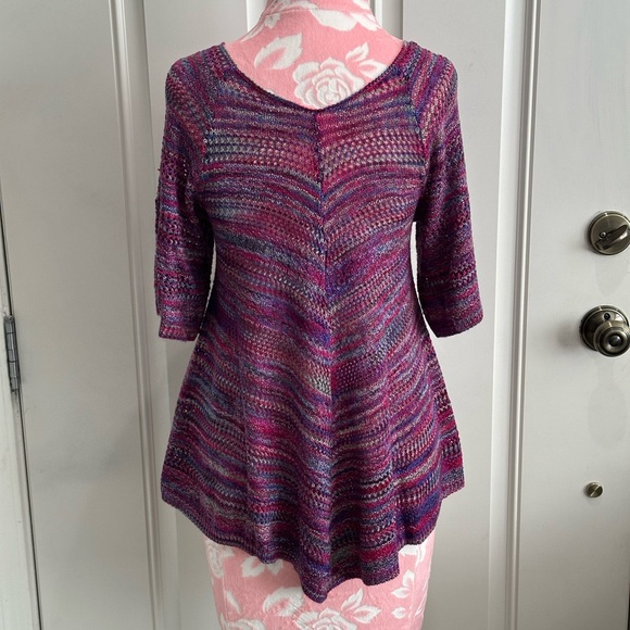 Faded Glory Acrylic Chevron-herringbone Purple Color Block Beach Knit - S - Picture 7 of 9